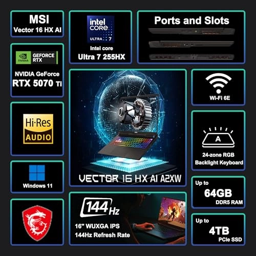 Vector 16 HX AI - 16'' Ultra 7-255HX 64GB DDR5 2 TB SSD