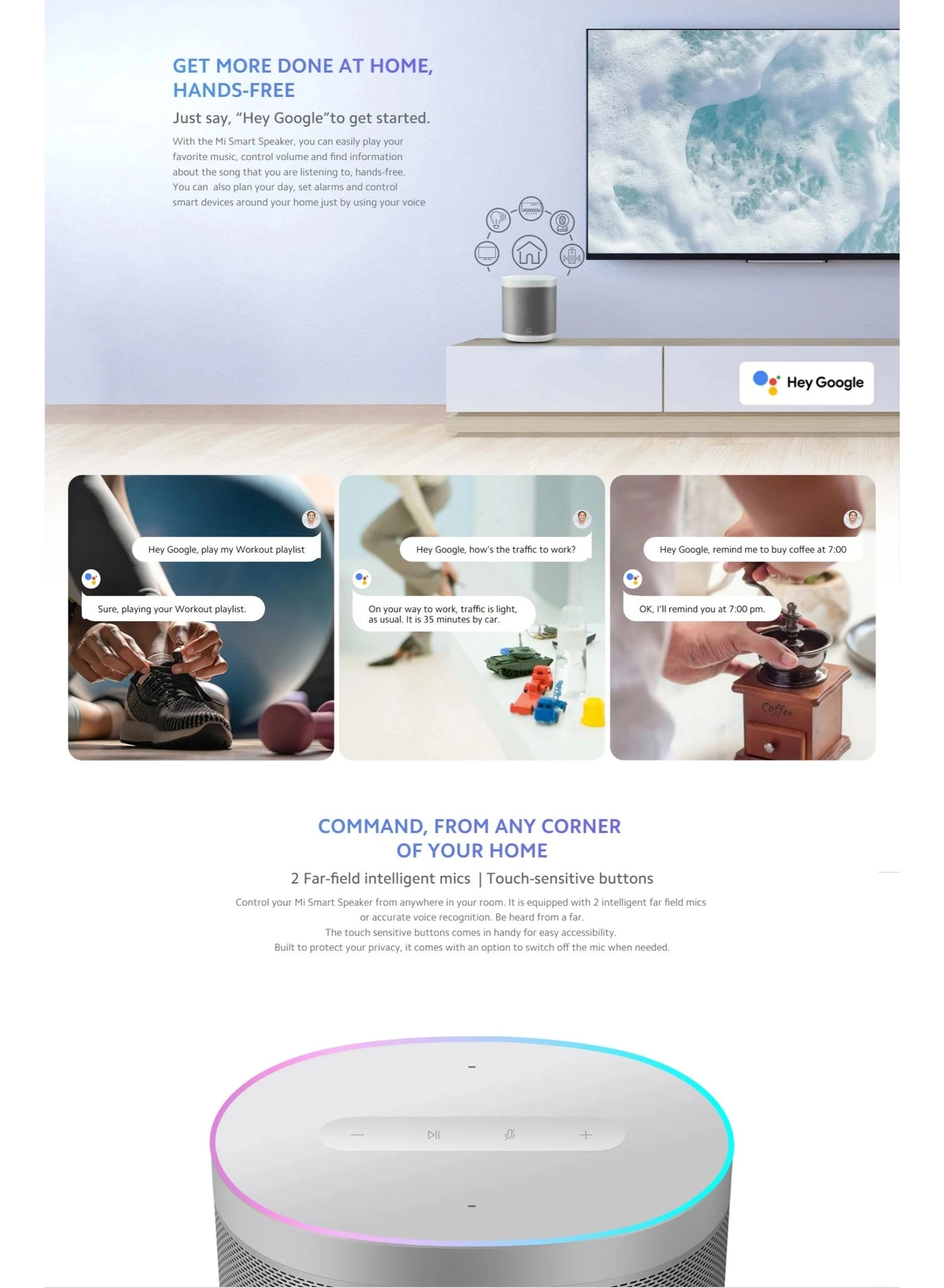 Mi Smart Speaker - Google Assistant White