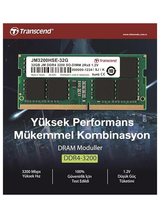 JM3200HSE-32G - 32GB 3200 MHz SO-DIMM DDR4