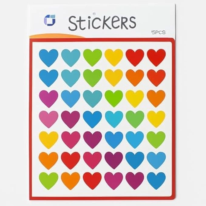 Heart Shaped Educational Stickers