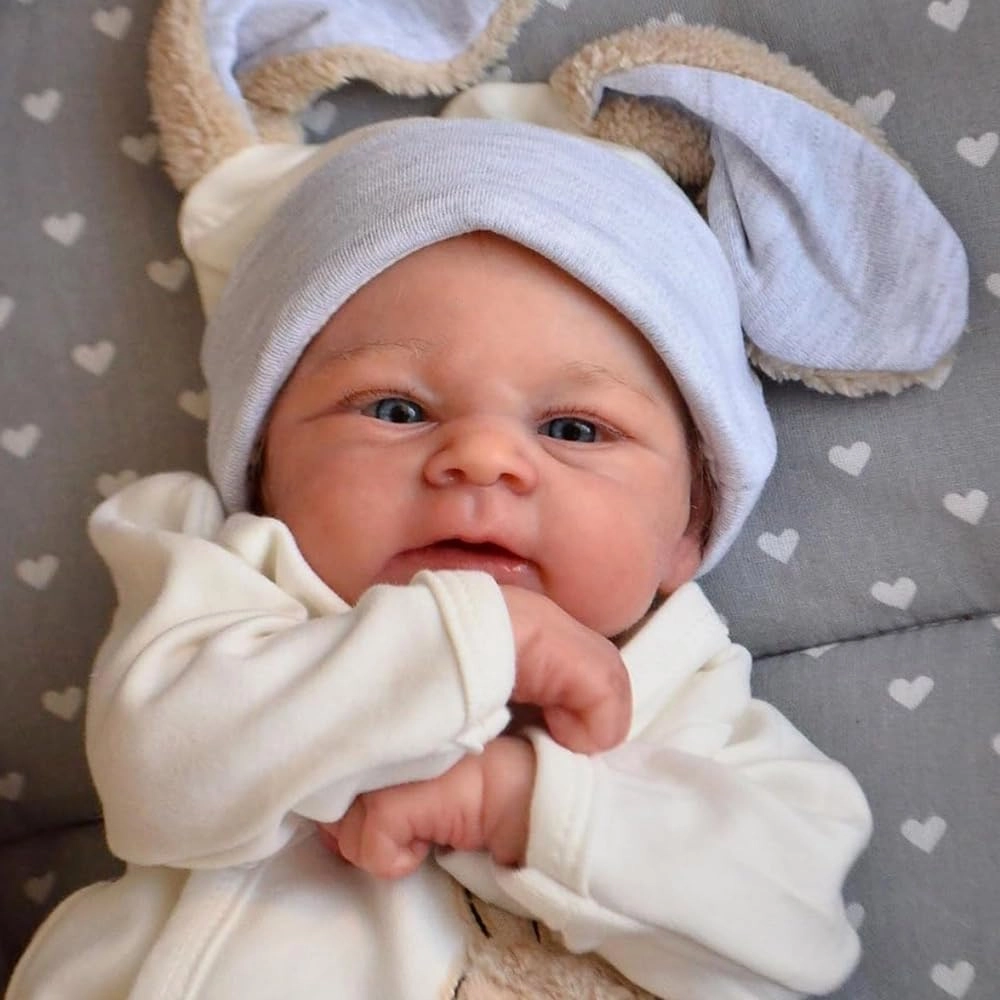 DOYSDJH Reborn Baby Doll - 45 cm Vinyl Brown Hair Ages 3+