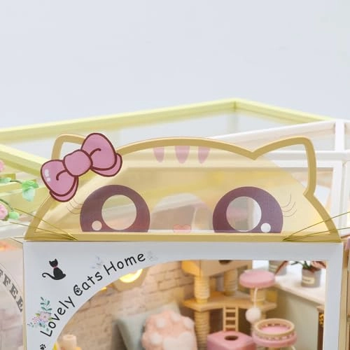 DIY Miniature Dolls House Kit - Cat Coffee Garden