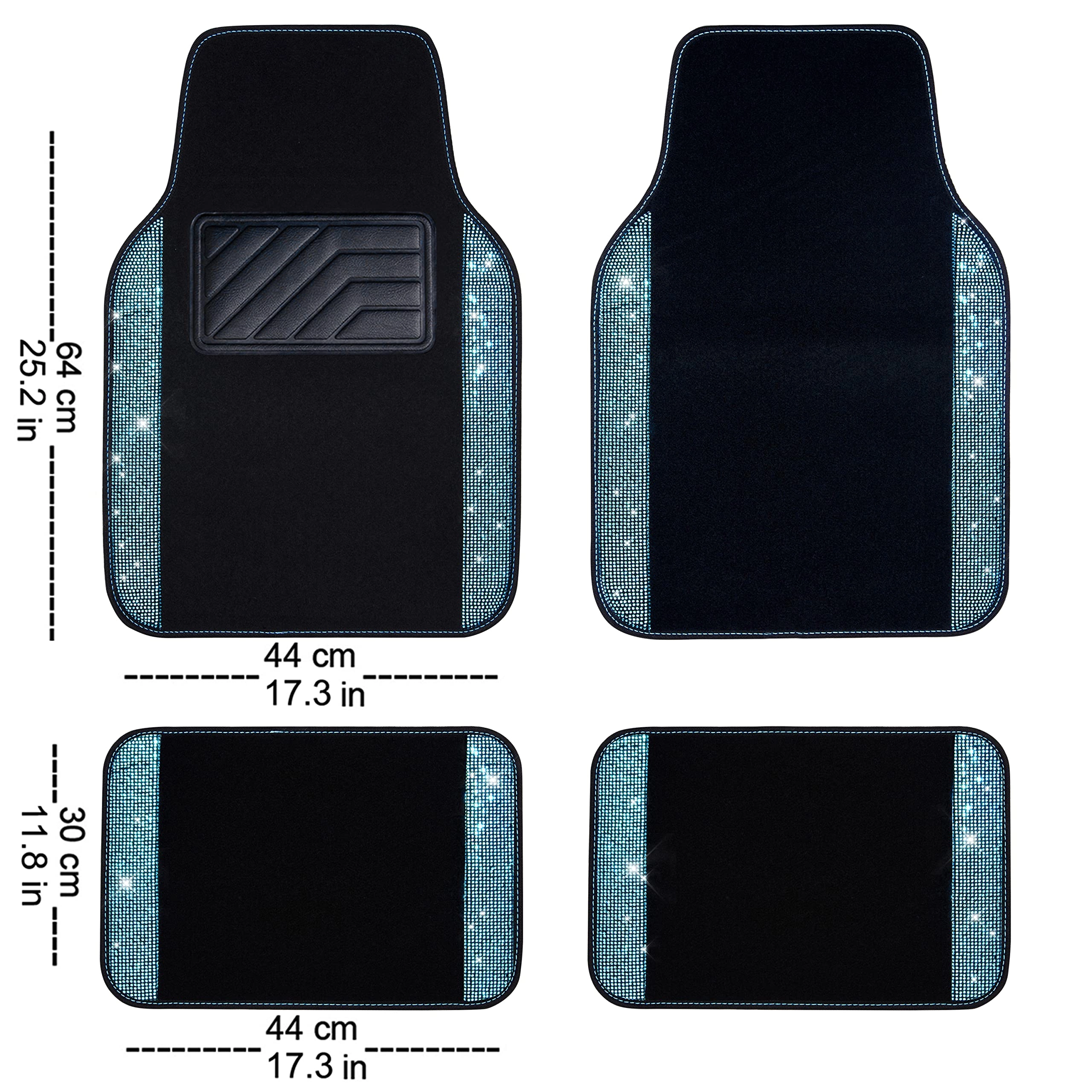 Bling Diamond Car Mats - 4.0 Count Universal Fit