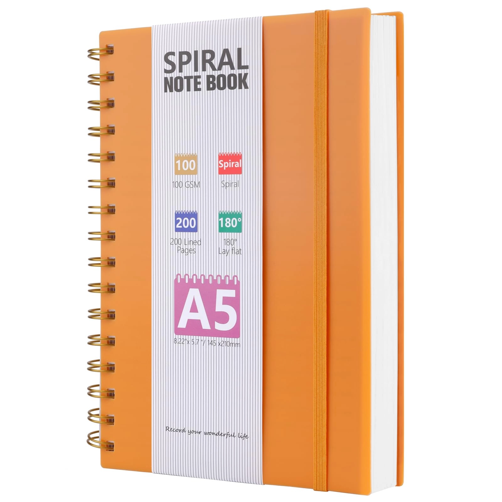 Journal Notebook A5 Spiral - Lined 200 Pages