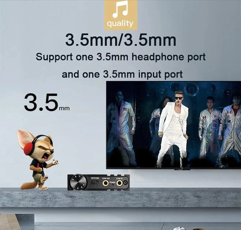 Headphone Amplifier - 16-600Ω Rechargeable 3.5mm