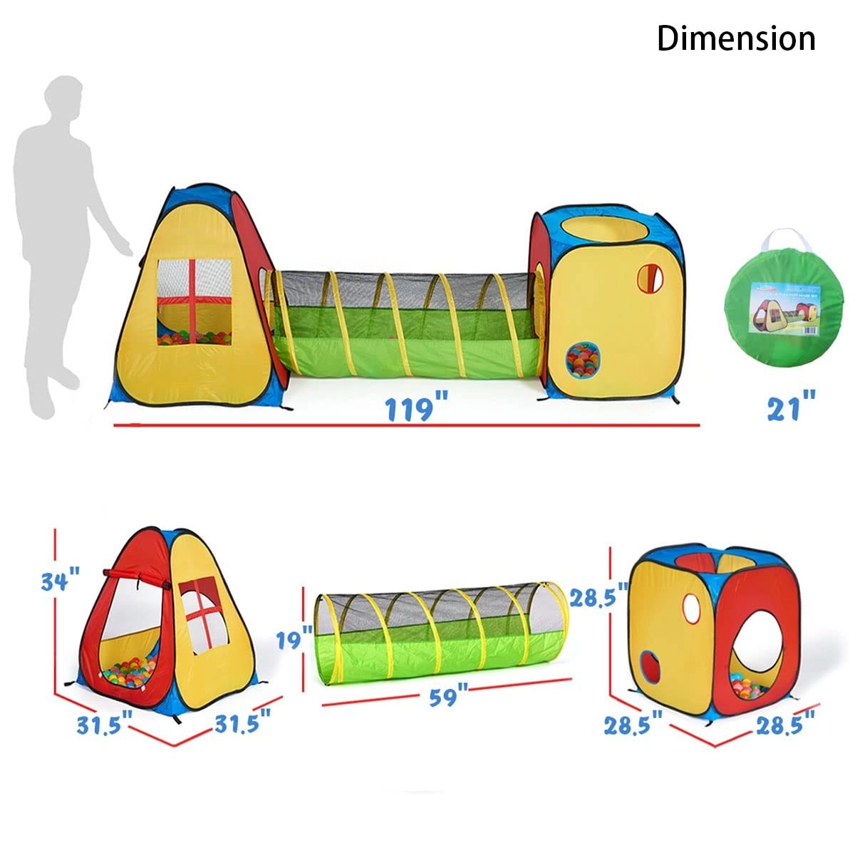 3 in 1 Pop Up Play Tent