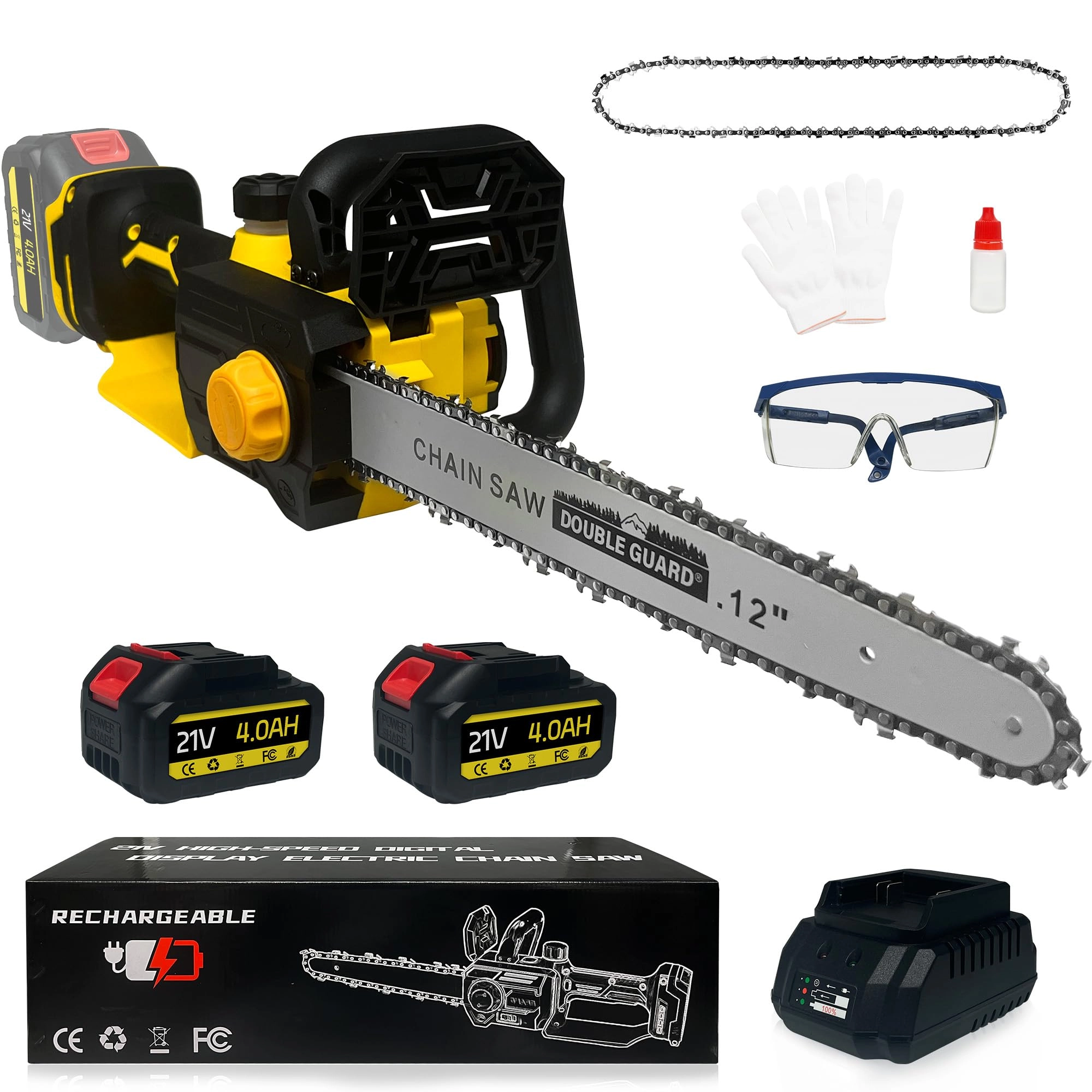 byczone 12inch Chainsaw - 21V 4.0AH 39.7 ft/sec