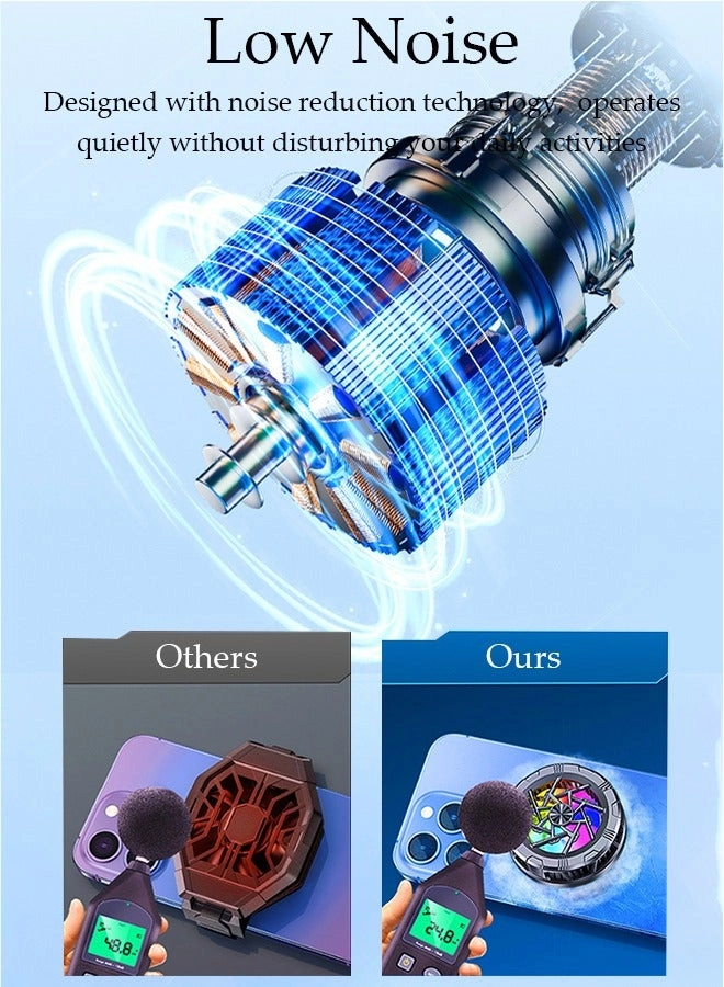 Magnetic Semi-Conductor Phone Cooling Fan - 2 Speed RGB Lights