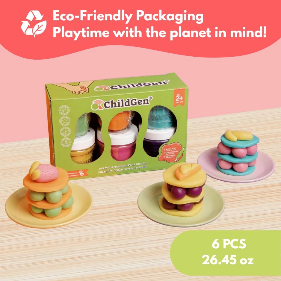 Play Dough Set - Natural 128g 6pcs.