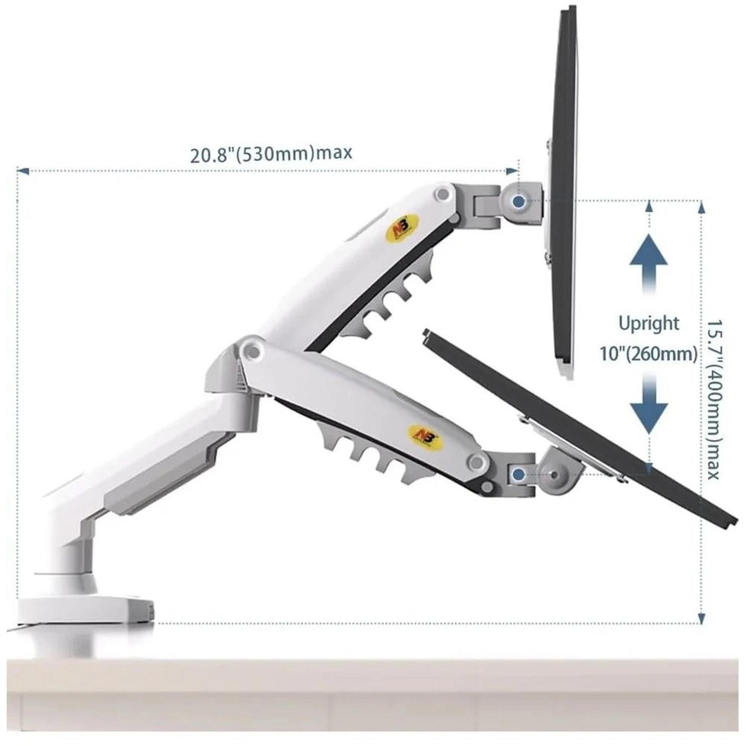 Gas Spring Monitor Arm - 17 to 27 inch 100 X 100