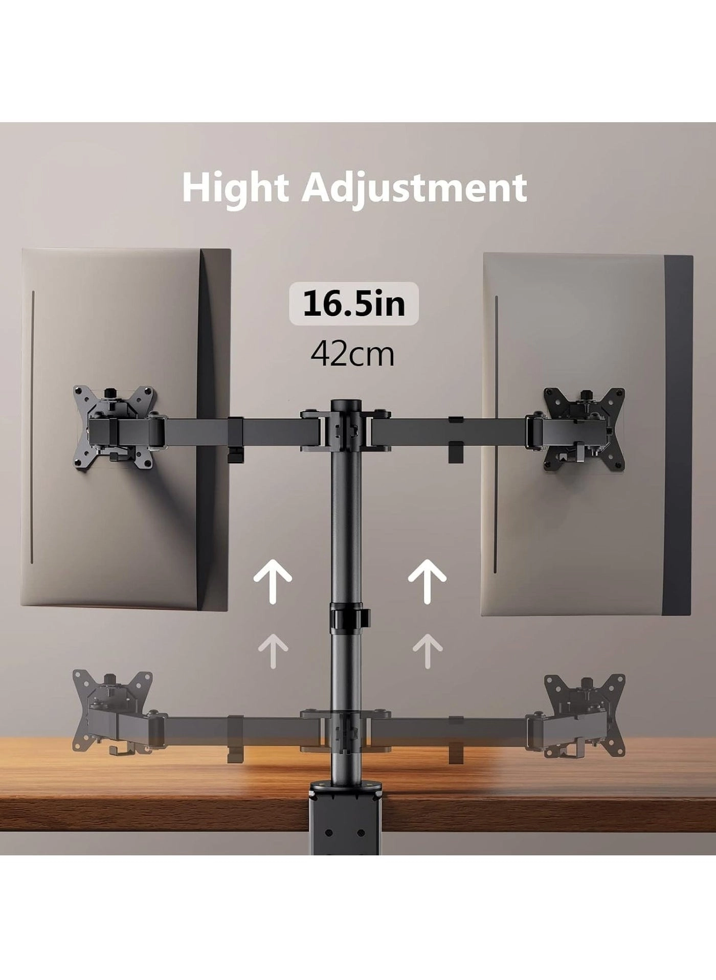 Dual Monitor Stand - 32 Inches 75x75/100x100mm