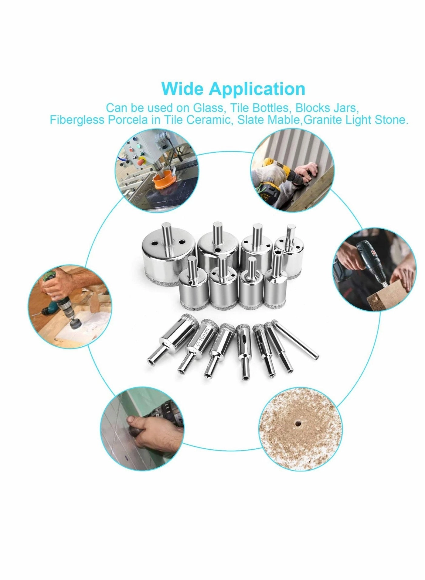 Diamond Drill Bits - 6mm - 50mm 15 Pcs