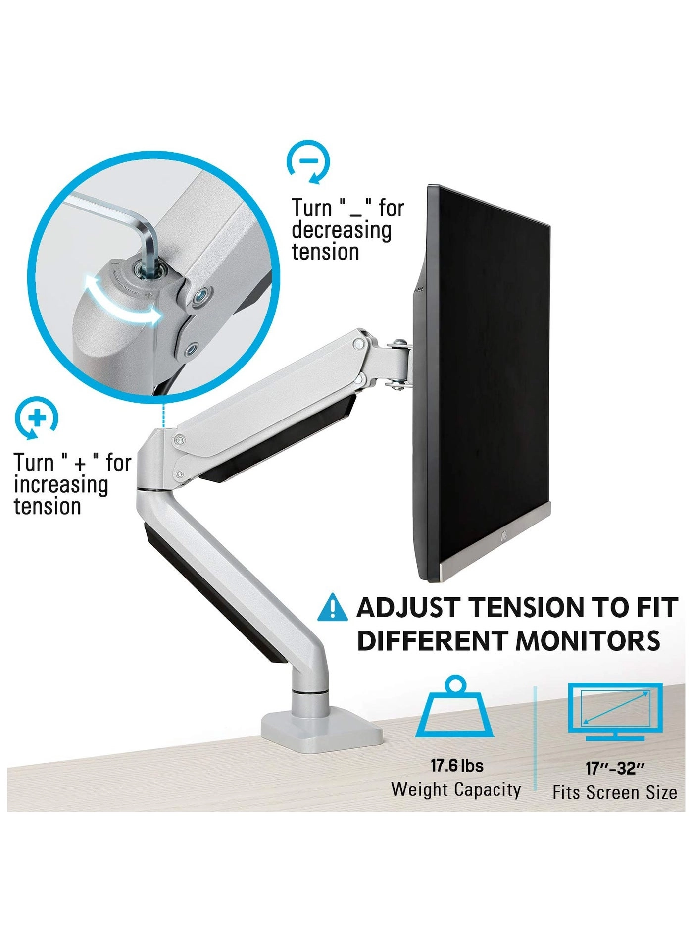 Single Monitor Desk Mount - 1 32 Inch