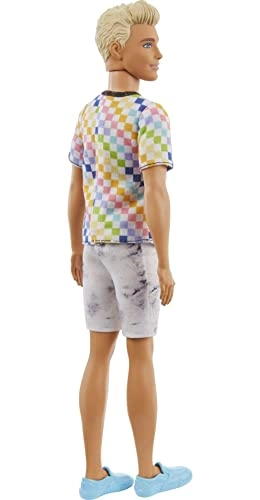 Ken Fashionistas Doll 174 - Plastic Blonde Checkered Shirt Ages 3+