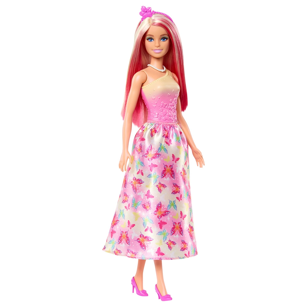 Barbie Dreamtopia Princess Doll - Pink and Blonde Fantasy Hair Butterfly-Print Skirt Ages 3+