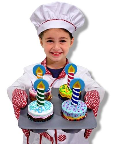 Bake & Decorate Cupcake Set - 3 dry-erase markers wipe-off cupcake tops (MD-4019)