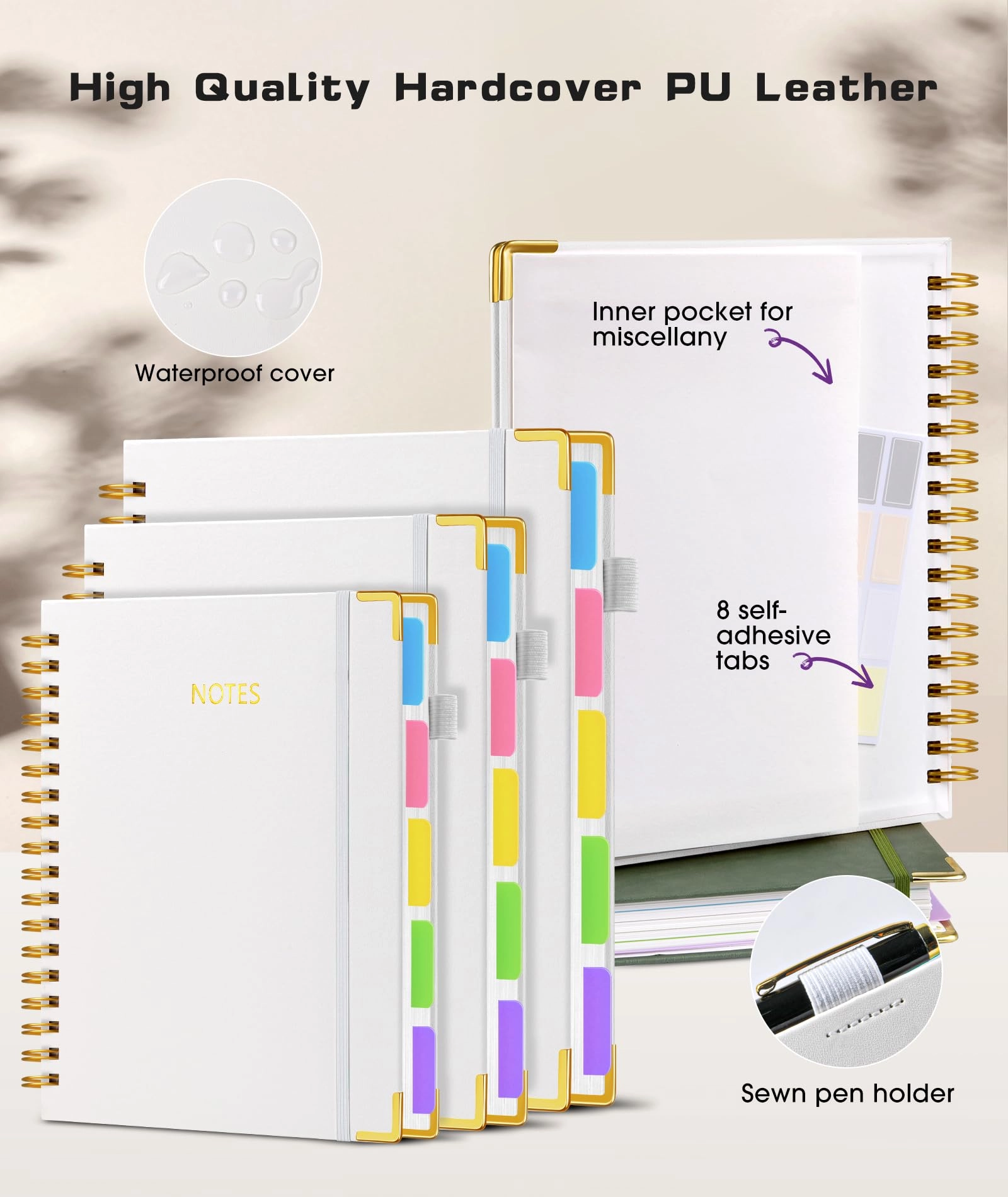 Spiral Notebook Large Hardcover - Lined 150 Sheets