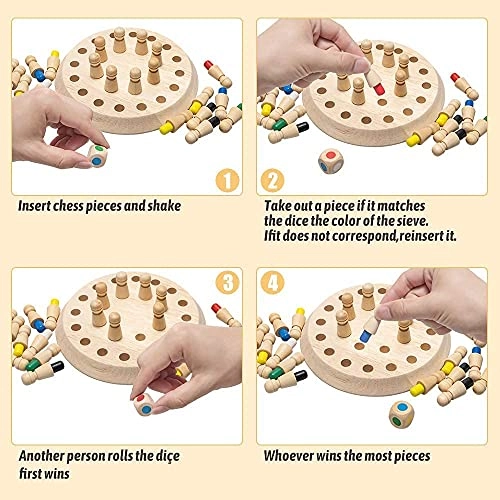 Wooden Memory Match Stick Chess - 1 Count pieces