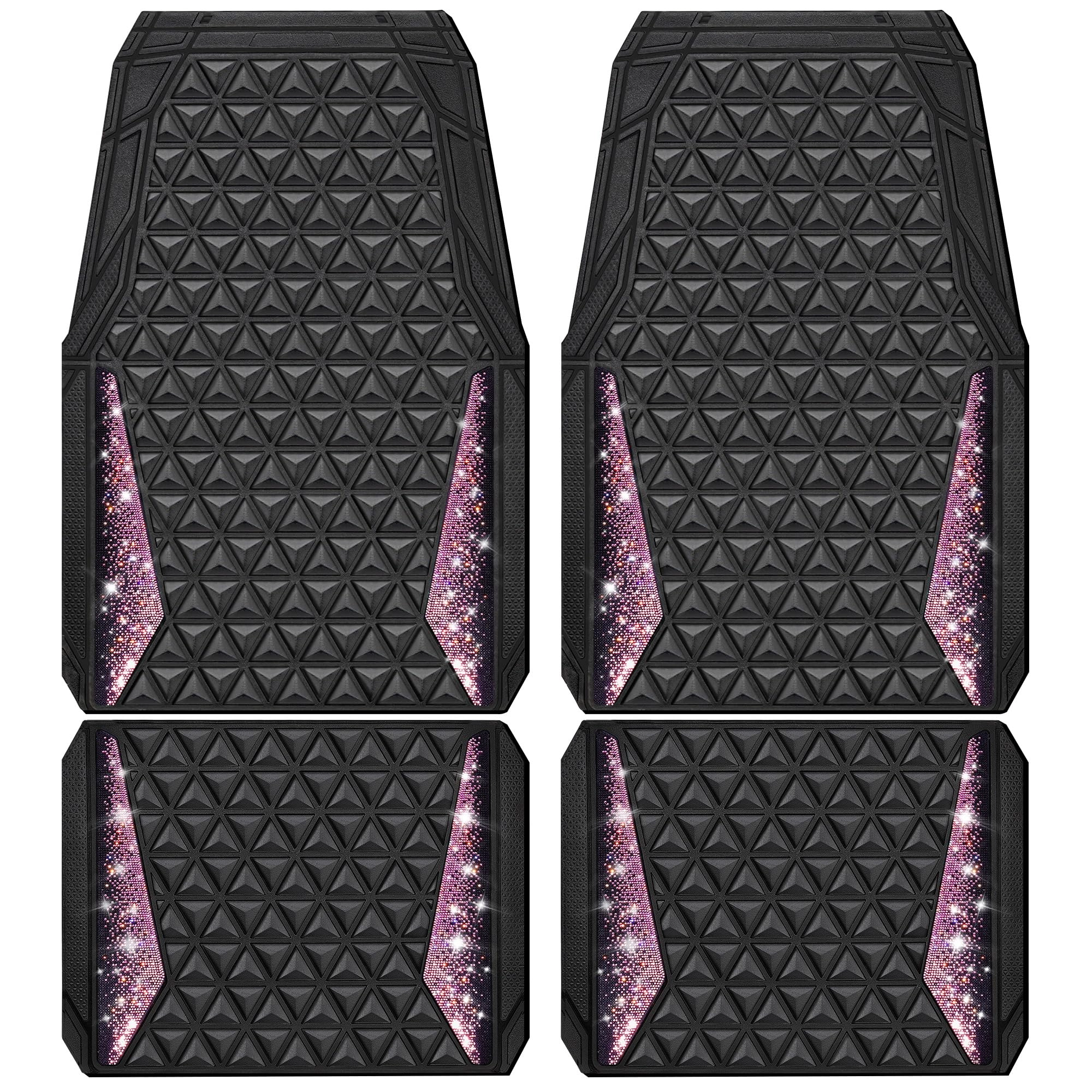 Bling Diamond Car Mats - 4.0 Count Universal Fit