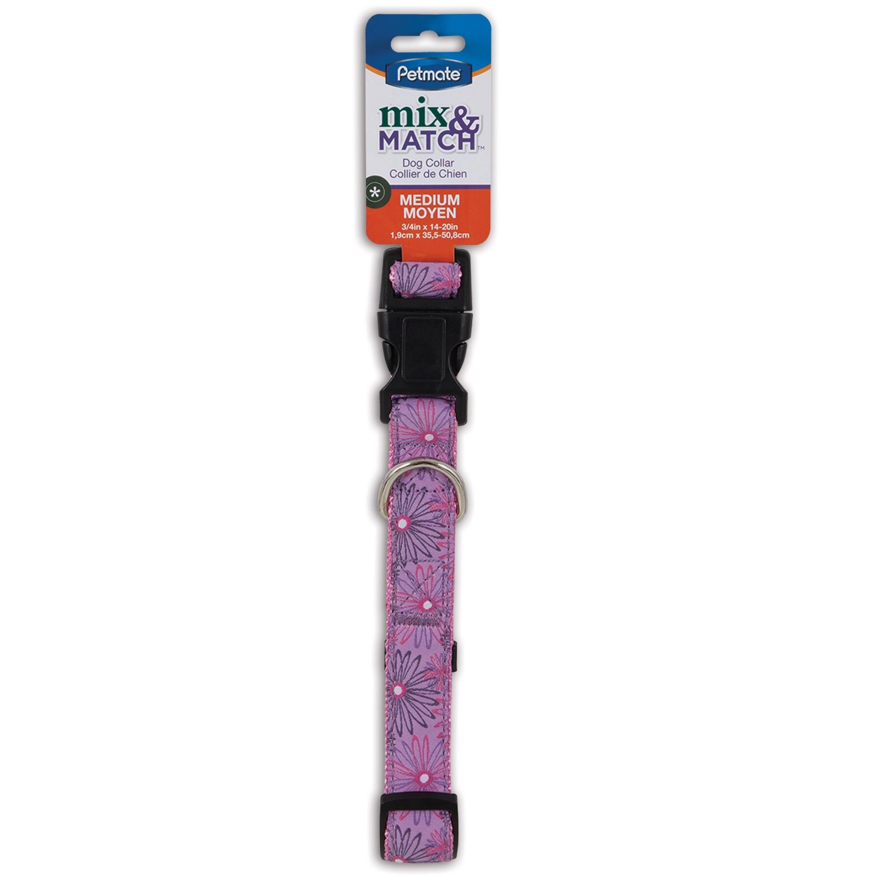 Aspen Pet Ribbon Overlay Dog Collar - 3/4"X14-20" Dog
