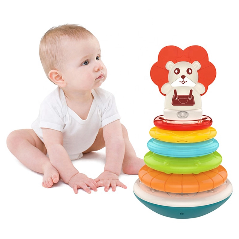 Baby Stacking Rings with Lion Topper - 6 months BPA-free, non-toxic materials