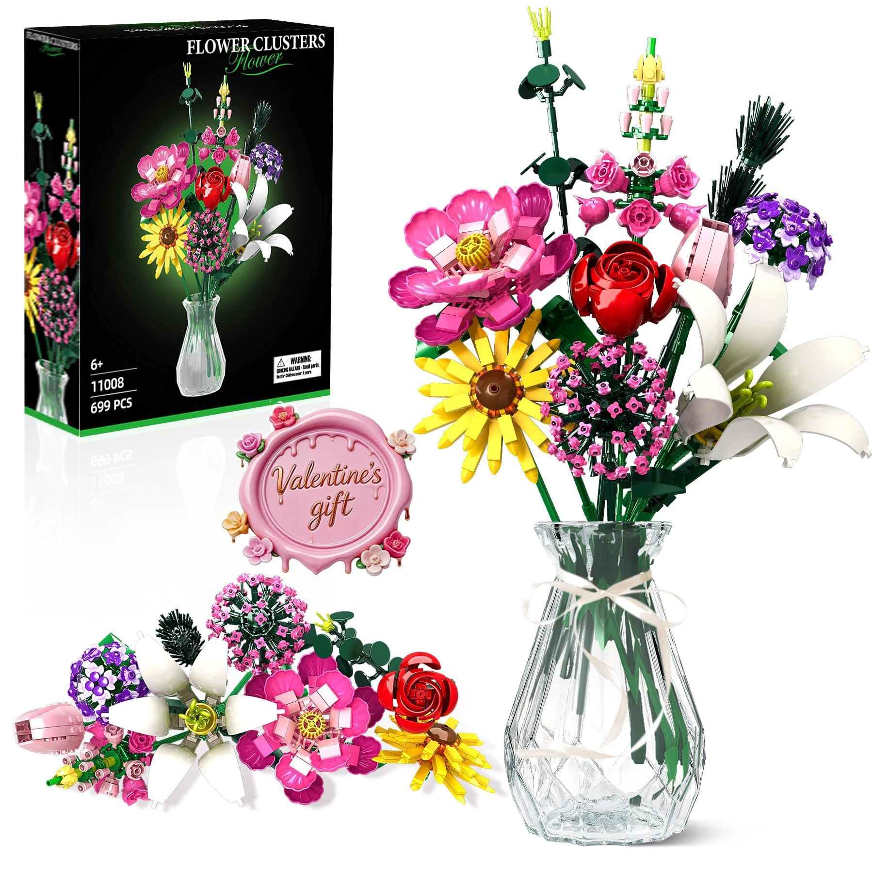Byuert Flower Bouquet Building Kit - 699 pcs