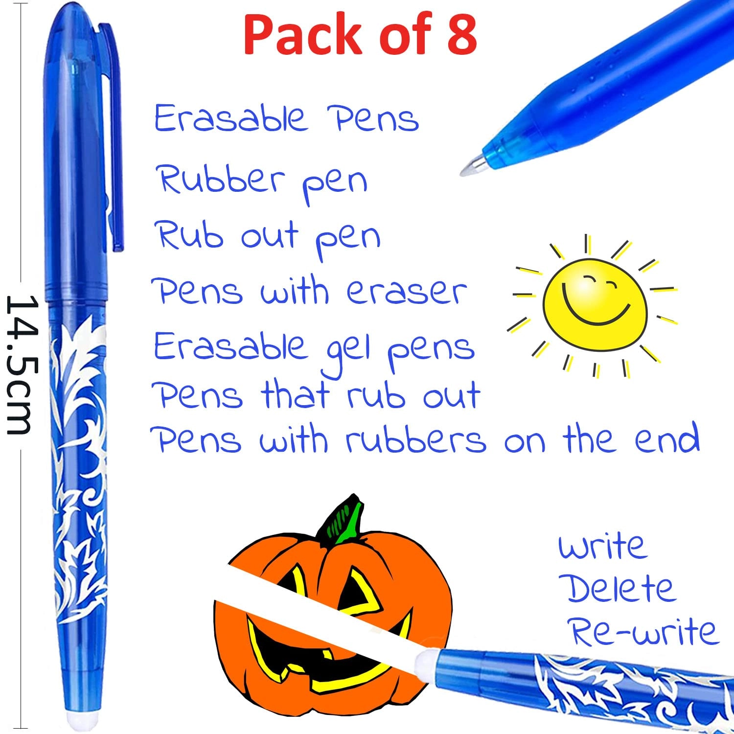 Erasable Pens - 8.0 Count 0.5mm