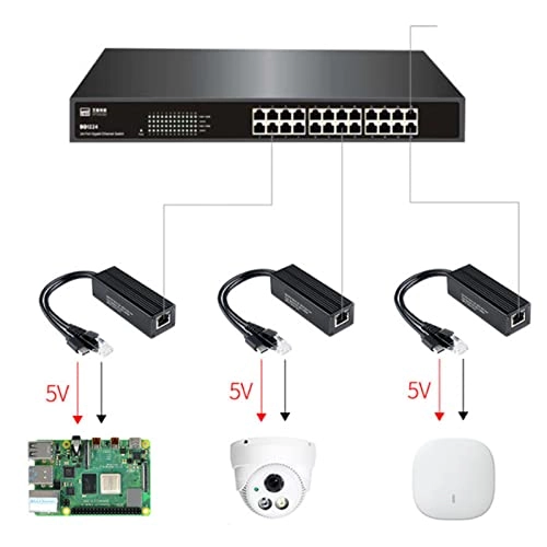 POE Separator - 37 to 57V 5V2.5A 802.3af/at 10/100/1000Mbps