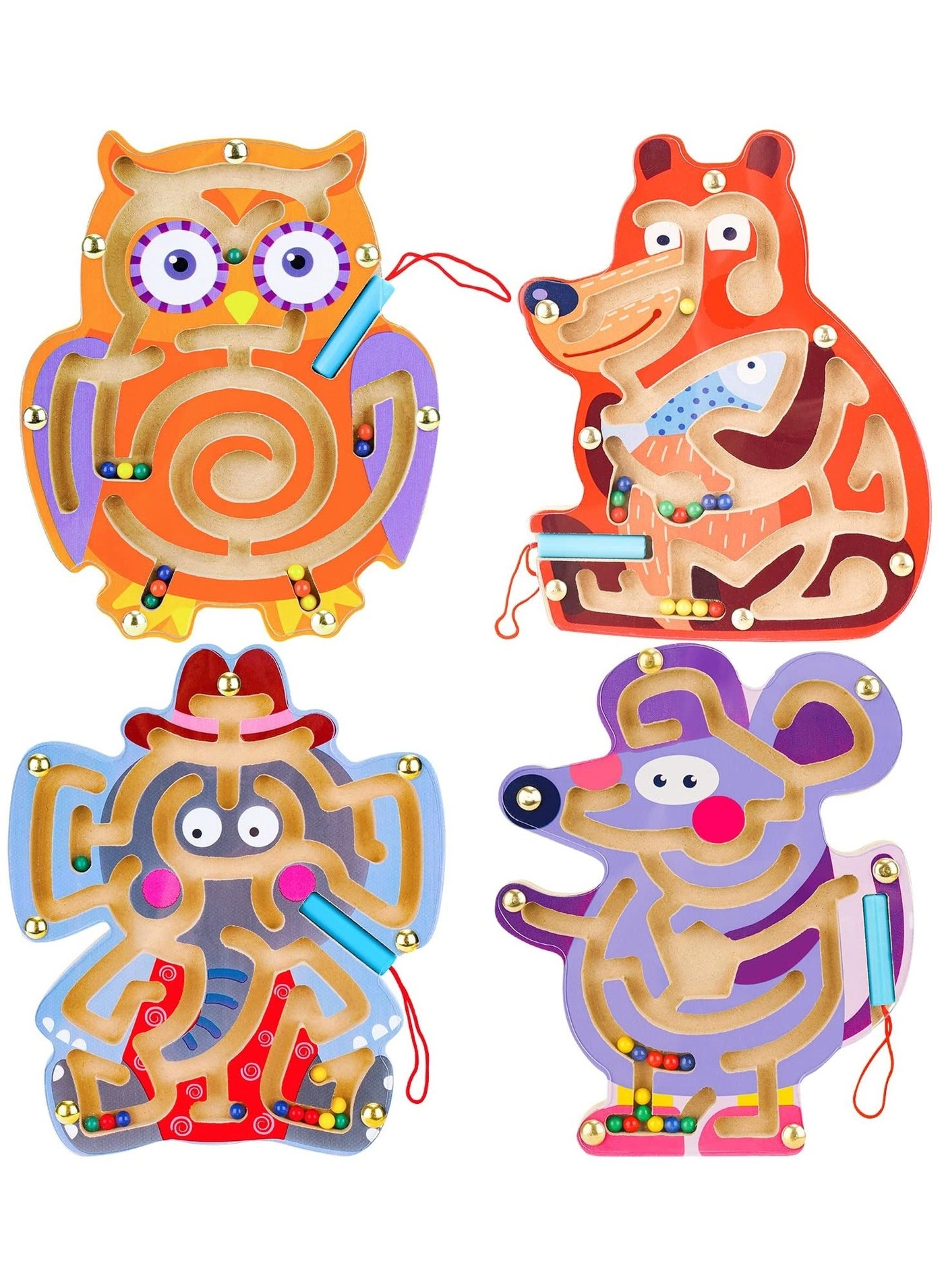 Excefore Animal Magnetic Maze Toys - 4 pieces STEM