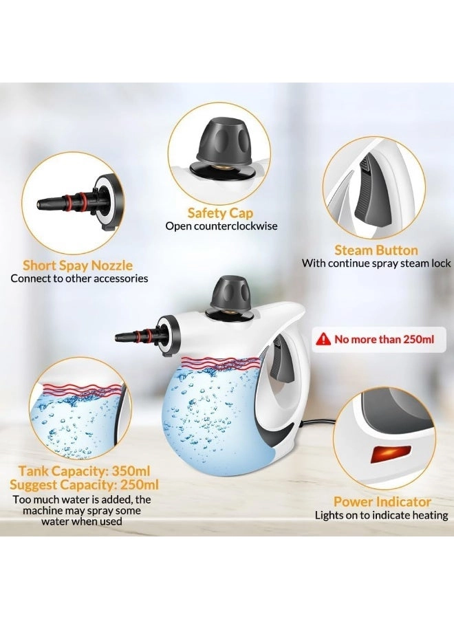 Handheld Pressurized Steam Cleaner - 350 Milliliters