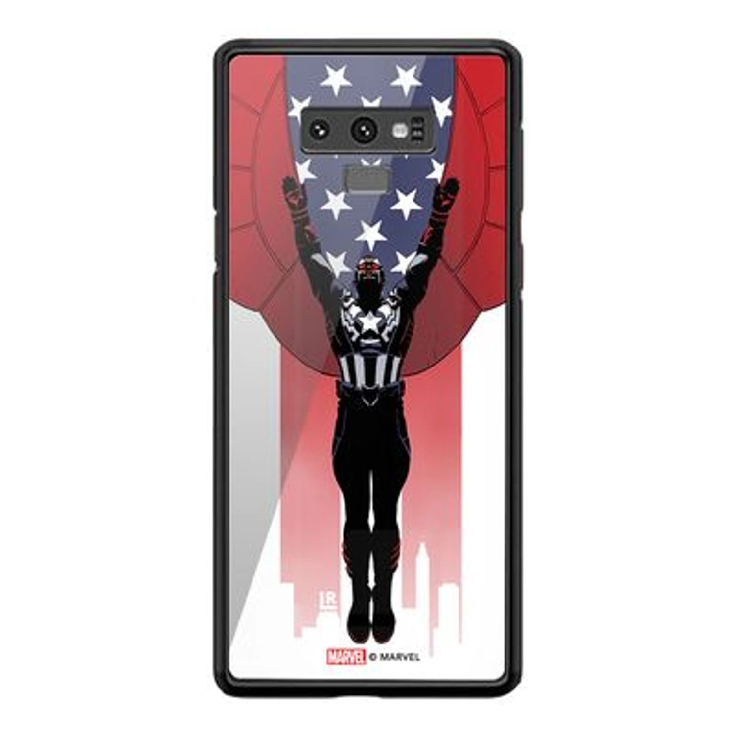 Wackylicious Falcon Captain America Cover Back Case - TPU Bumper Case + Tempered Glass Back for Galaxy Note 9