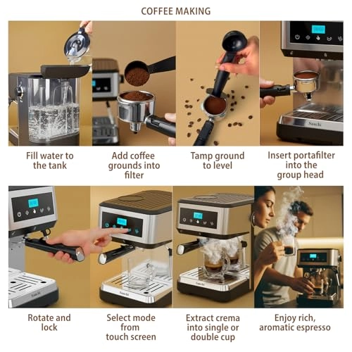 20-Bar Coffee Maker - 1.6L Milk Frother
