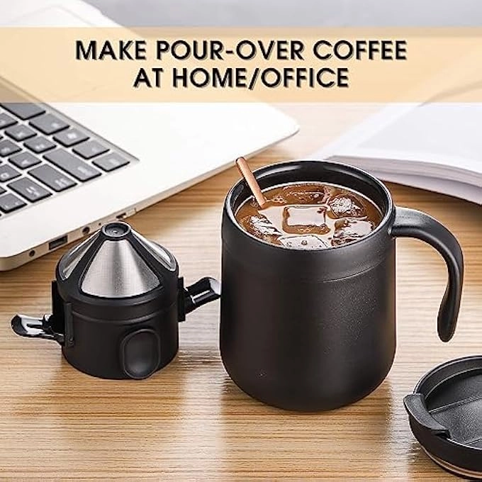 Portable Coffee Maker + Stainless Steel Mug + Collapsible Pour Over Filter