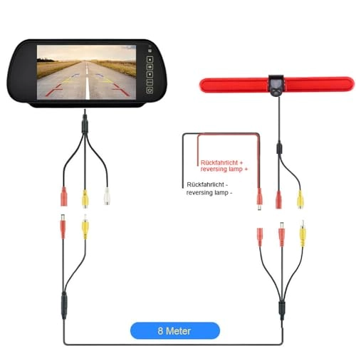 Car Mirror Monitor - 7 Inches + Car Rear View Camera - Night vision 628 x 586 pixels