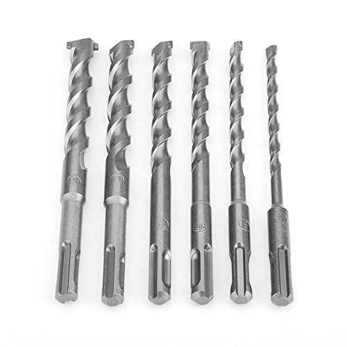 Concrete Drill Bit Set - 6Pcs 40 chrome steel YG8C alloy 6 mm/0.24 inches, 8 mm/0.31 inches, 10 mm/0.39 inches, 12 mm/0.47 inches, 14 mm/0.55 inches, 16 mm/0.63 inches