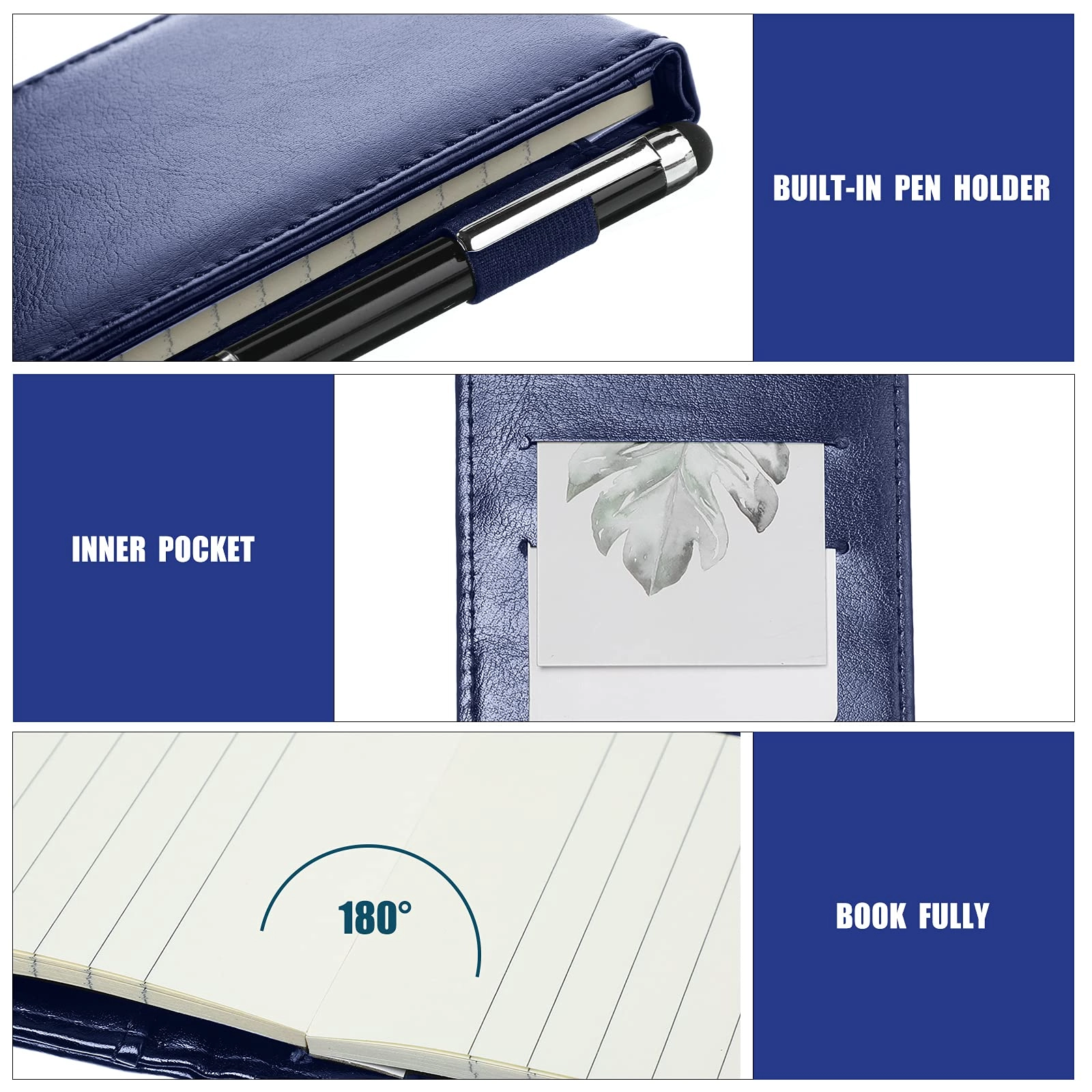 Mini Pocket Notepad Holder - 50 Lined Sheets 10 Pcs
