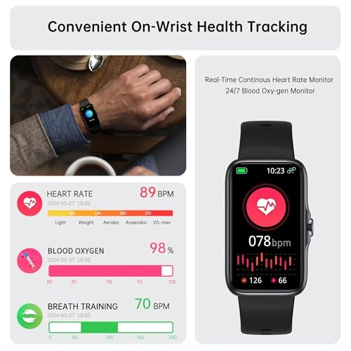 Fitness Tracker - 1.47" HD 24/7 Heart Rate Blood Oxygen