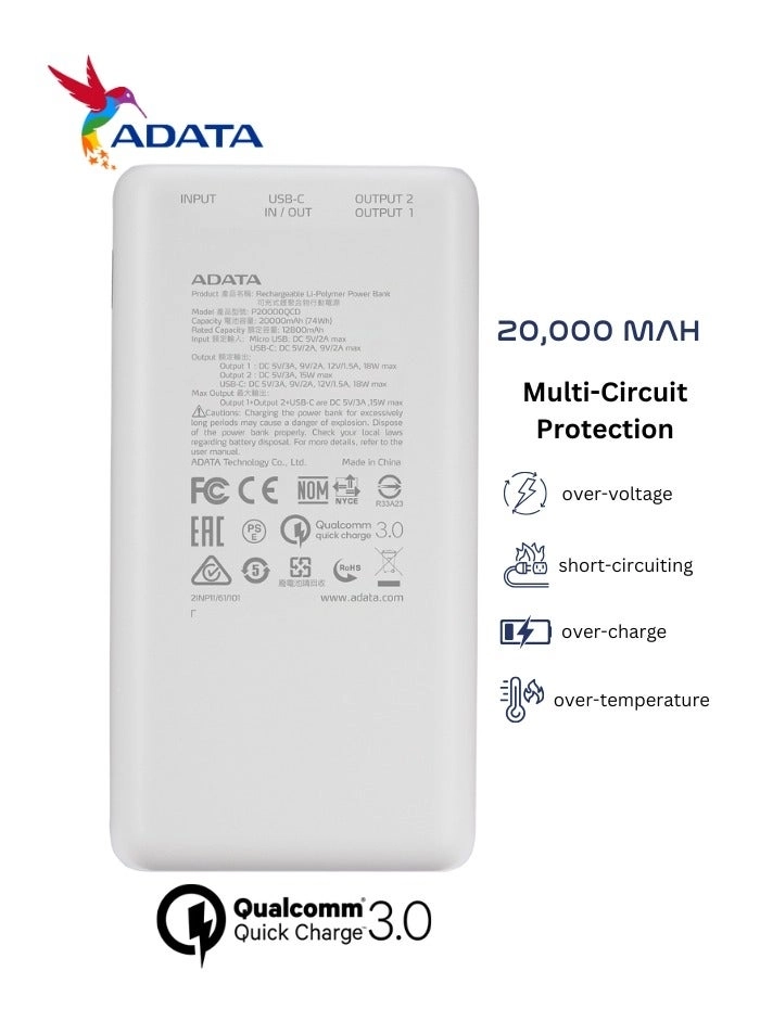 P20000QCD - 20000 mAh 18 W