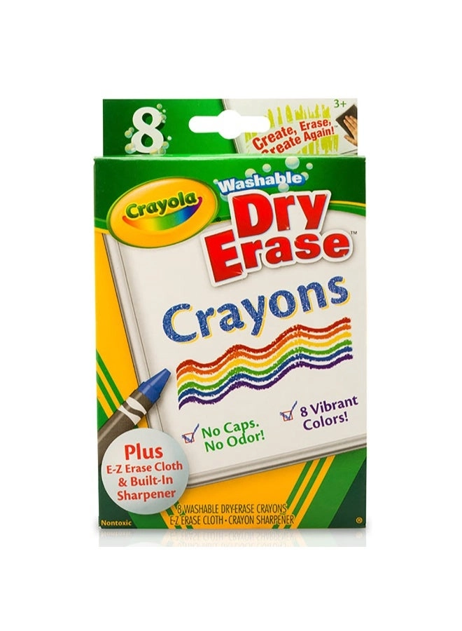 Dry Erase Large Crayons - 8 Pcs