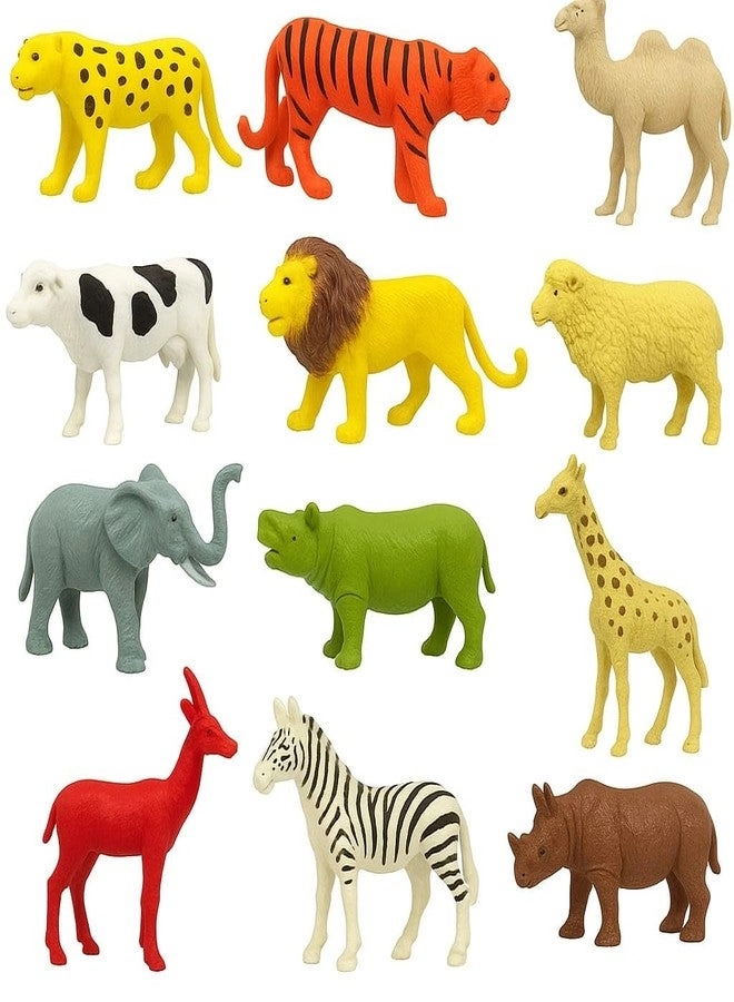 LIZTORA Wild Animals Toy Set - 3 years+ 12 pieces