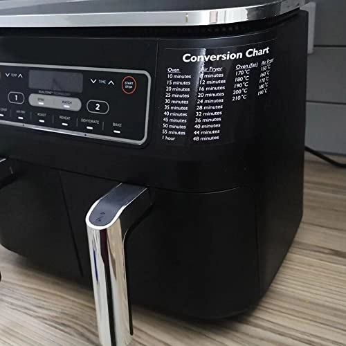 Air Fryer Conversion Chart Sticker - high quality polymeric vinyl 1pcs*Temperature Guide/1pcs*Conversion chart