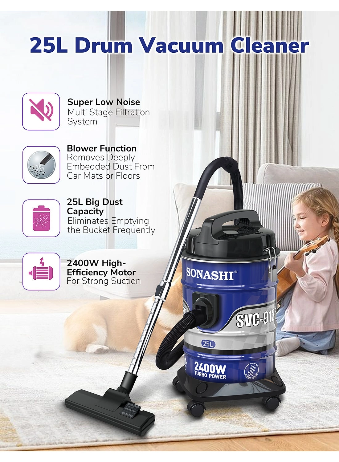 Drum Vacuum Cleaner (SVC-9125D)