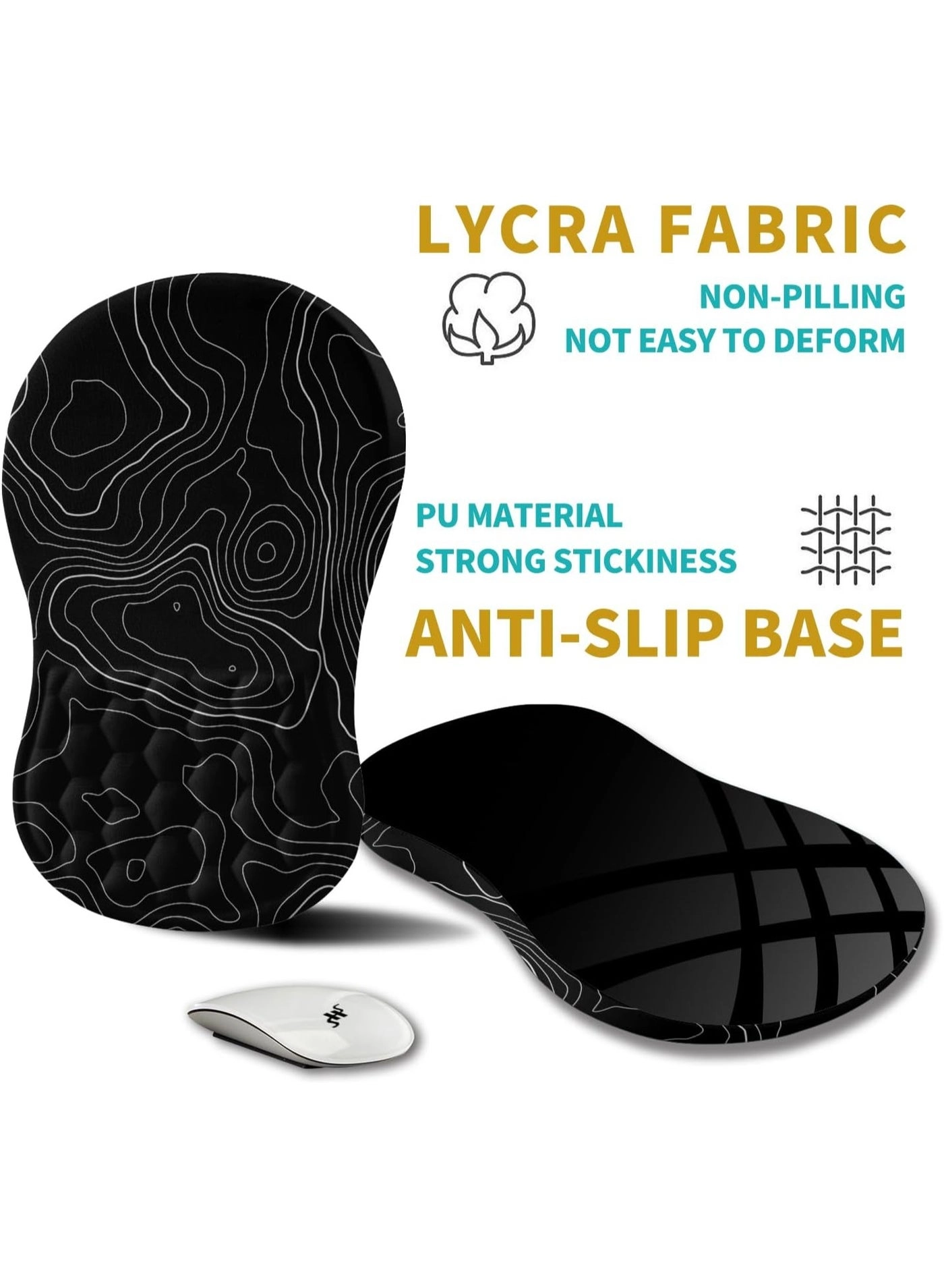 Z240 Memory Foam Ergonomic Mouse Pad - 30x20 cm