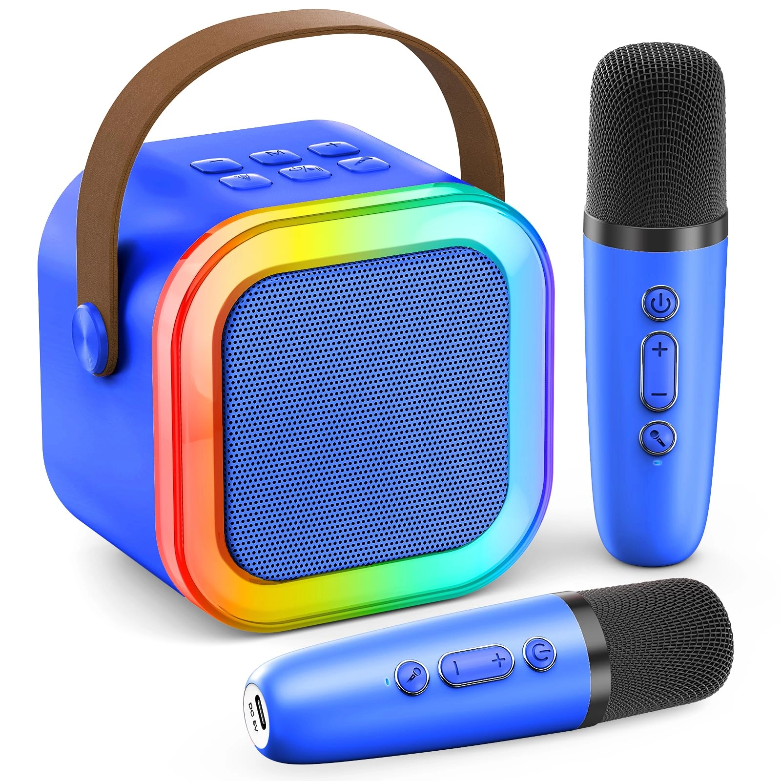 peski Mini Karaoke Machine - 2 Wireless Karaoke Microphones