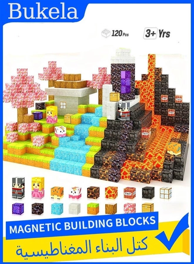 Bukela Magnetic Blocks - Minecraft 120 pcs