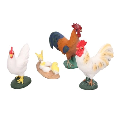Simulated Farm Chicken Figurines - 18 months - 3 years 4 pieces