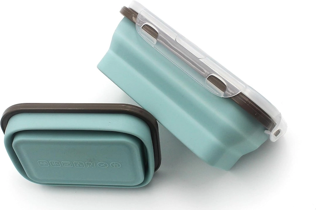 Hazelton Silicone School Lunch Box - 2 Set Collapsible Microwave & Dishwasher Safe