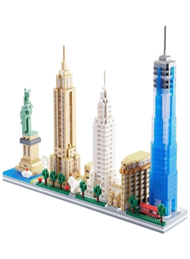 TIUDTOY New York City Skyline - Statue of Liberty Empire State One World Trade Iconic Skyscraper