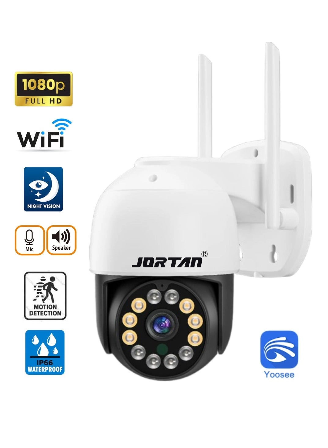 JORTAN Indoor Outdoor Wi-Fi PTZ Camera 1080p