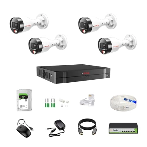 illumax 4 CH AI NVR + Bullet IP Camera + Hard Disk + POE Switch + CAT 6 Cable - 4 CH